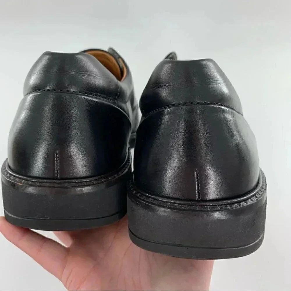 Ecco Mens lace up oxfords size 44 10-10.5 black leather comfort orthopedic
